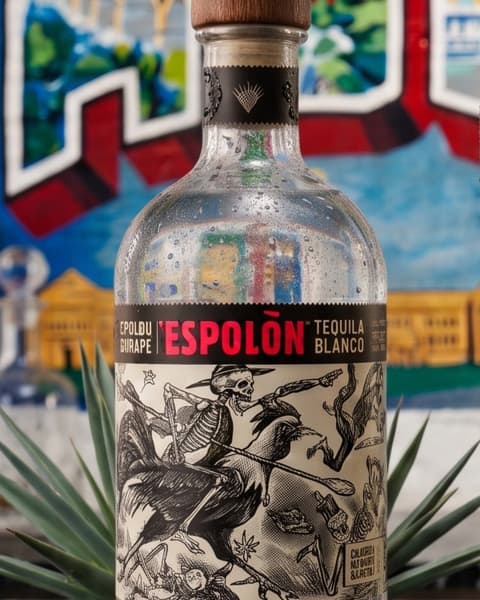 Espolòn blanco tequila on the counter at Monarch Liquor